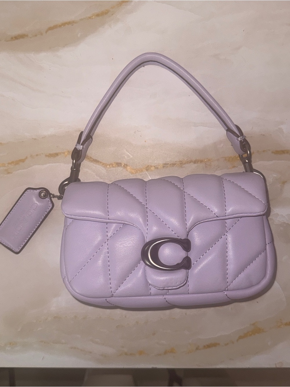 Coach Lavender Quilted Shoulder Bag